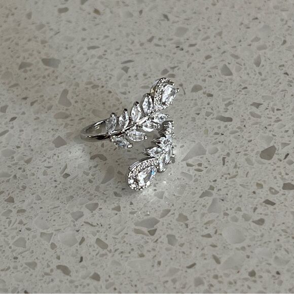 Water Drop Shape Cubic Zirconia stainless steel Ring - Picture 6 of 10